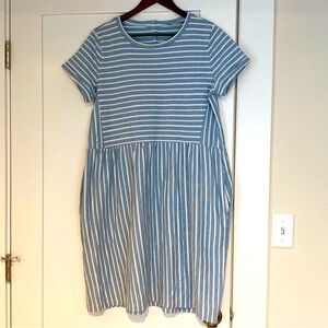 LOFT Short Sleeve Striped Dress
